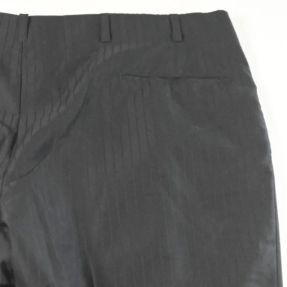 Oxxford 42x30 Black Striped Wool Pleated Full‎ Cut Dress Mens Pants